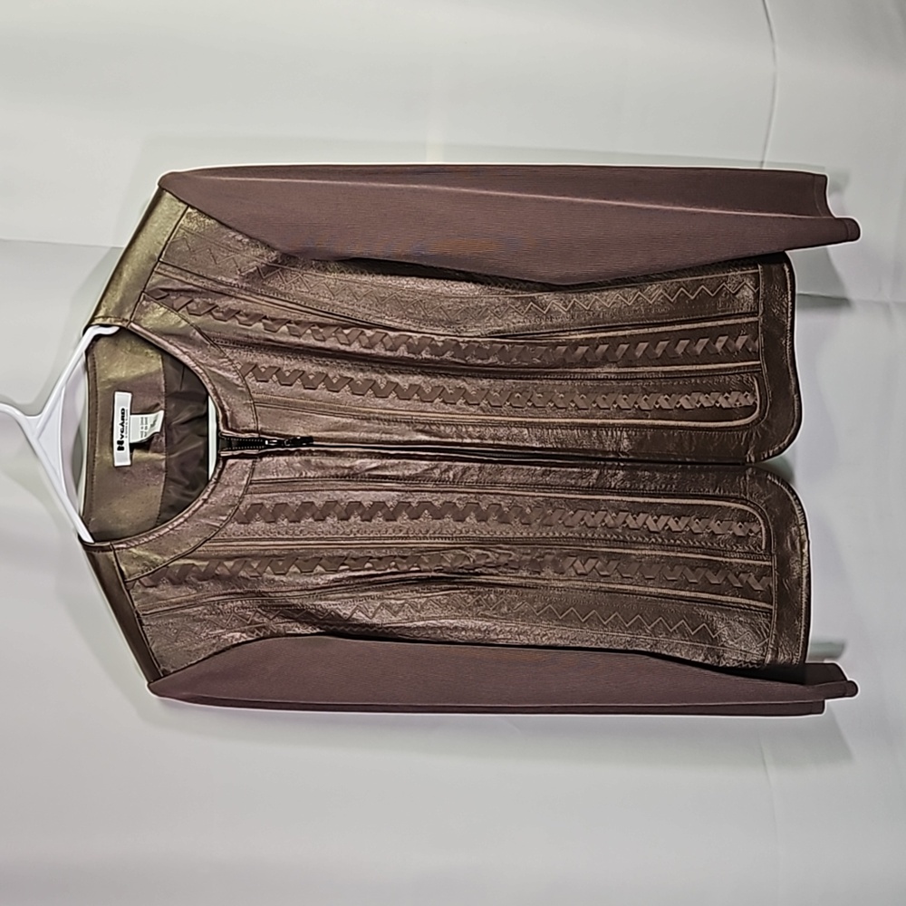 Nygard Collection Leather and Knit Jacket Sz M